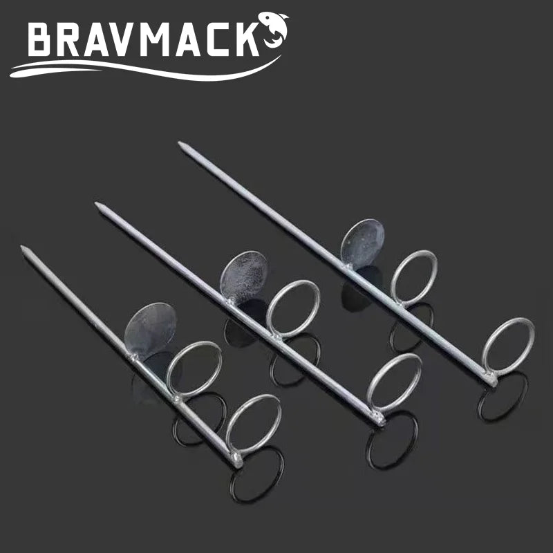 Double Rings Single Fork Fishing Rod Holder Bank Fishing Ground Rod Bracket Outdoor Fishing Tool