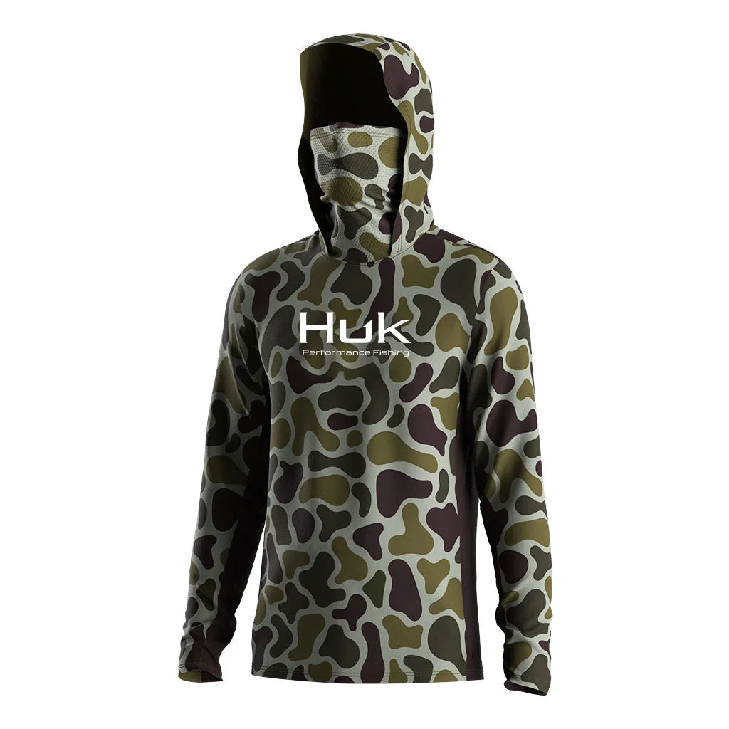Men's Hooded Fishing UV Hoodie — Green Sun Protection Top