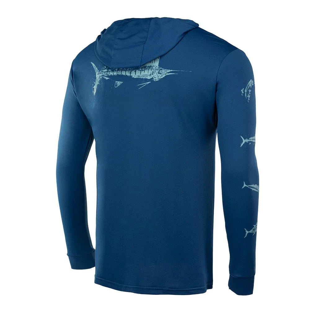 Men's Hooded Angling Shirt — Long Sleeve, Breathable Sun Protection