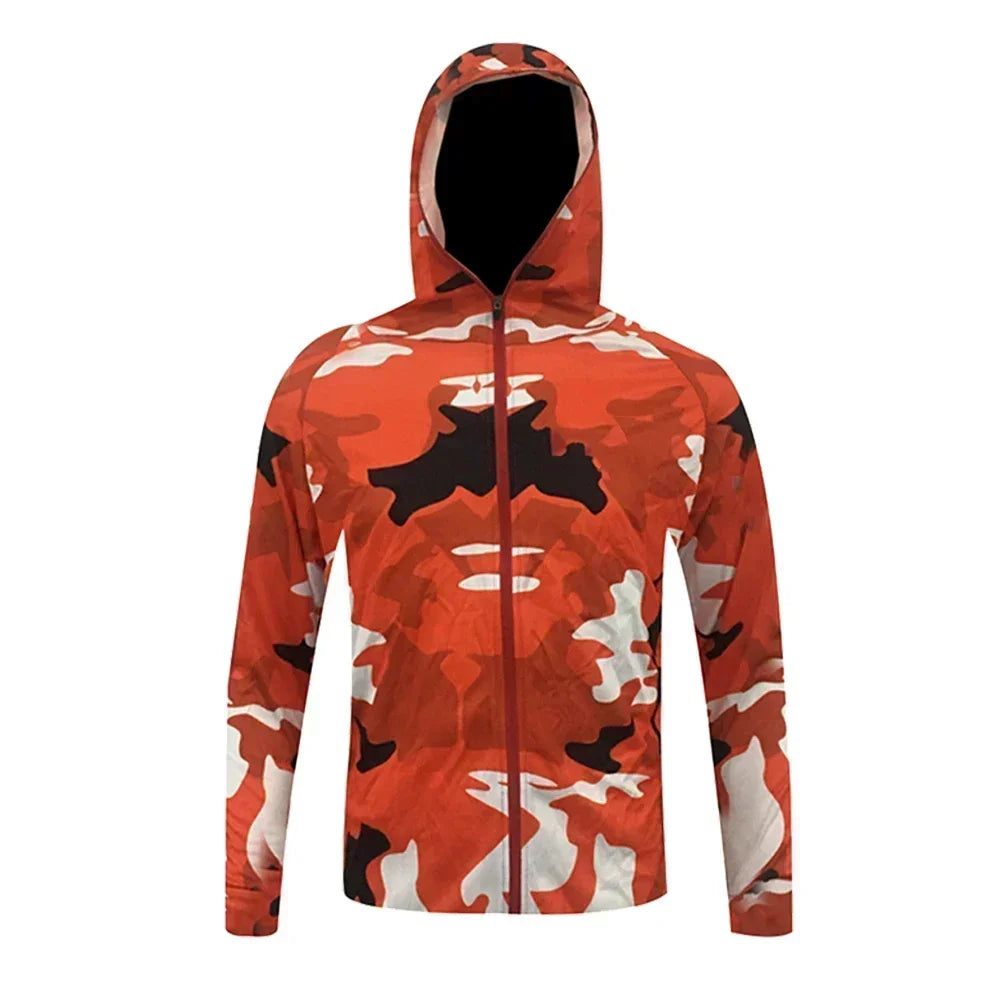 Fishing Shirts Men Long Sleeve Hooded T-Shirt