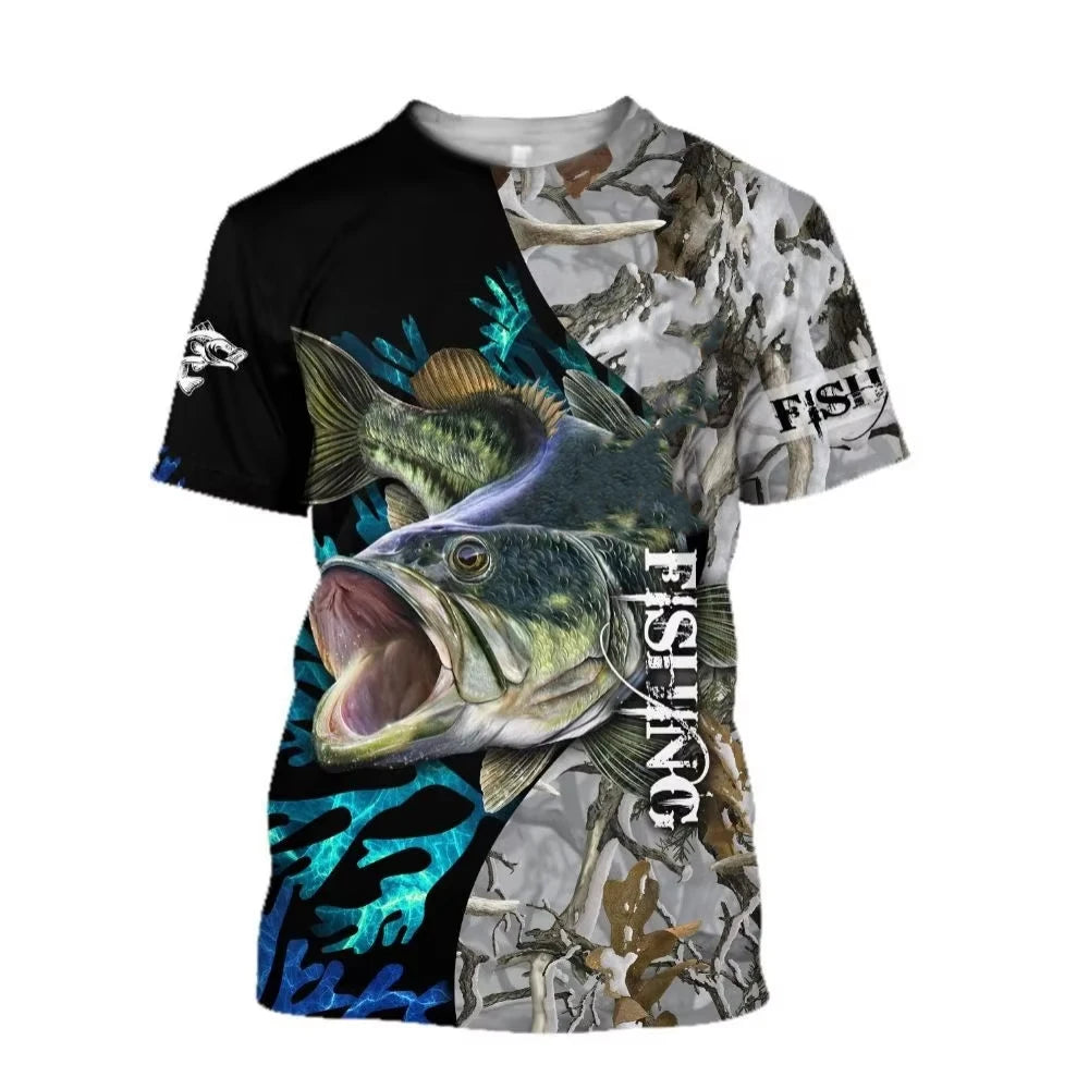 Fishing Vintage T-Shirts 3D Print Fashion Men Women Casual O-Neck T Shirt Short Sleeve Harajuku Outdoor Tees Tops Man Clothing