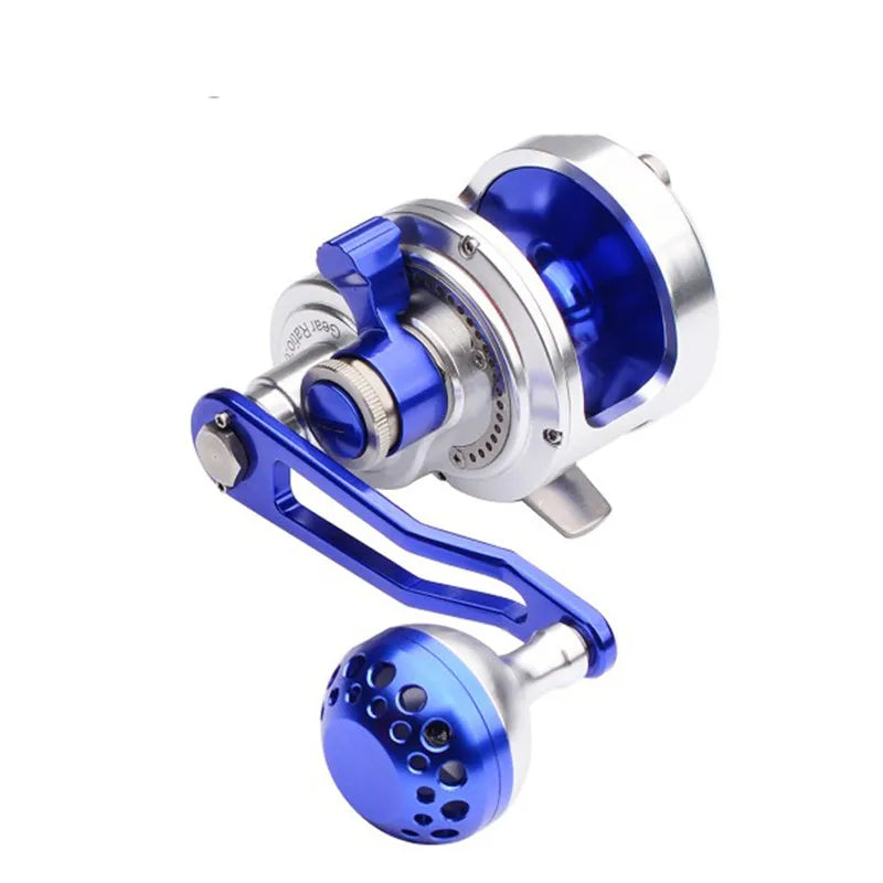 Heavy Duty Saltwater Fishing Trolling Reel Deep Sea 2 Speed Conventional Reel Metal 50W Boat Big Game Reels