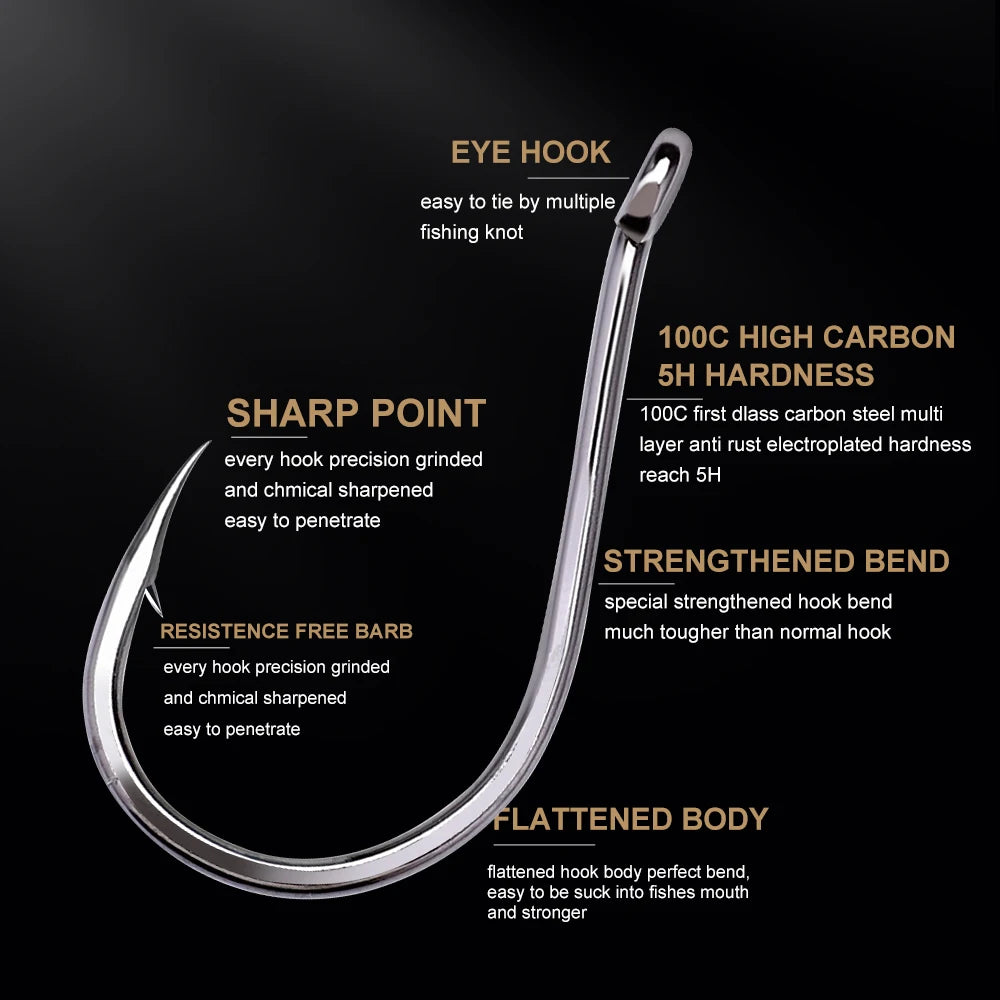 FTK CHINU Fishhook 1/0#-5/0#50PCS 1#-7#100PCS