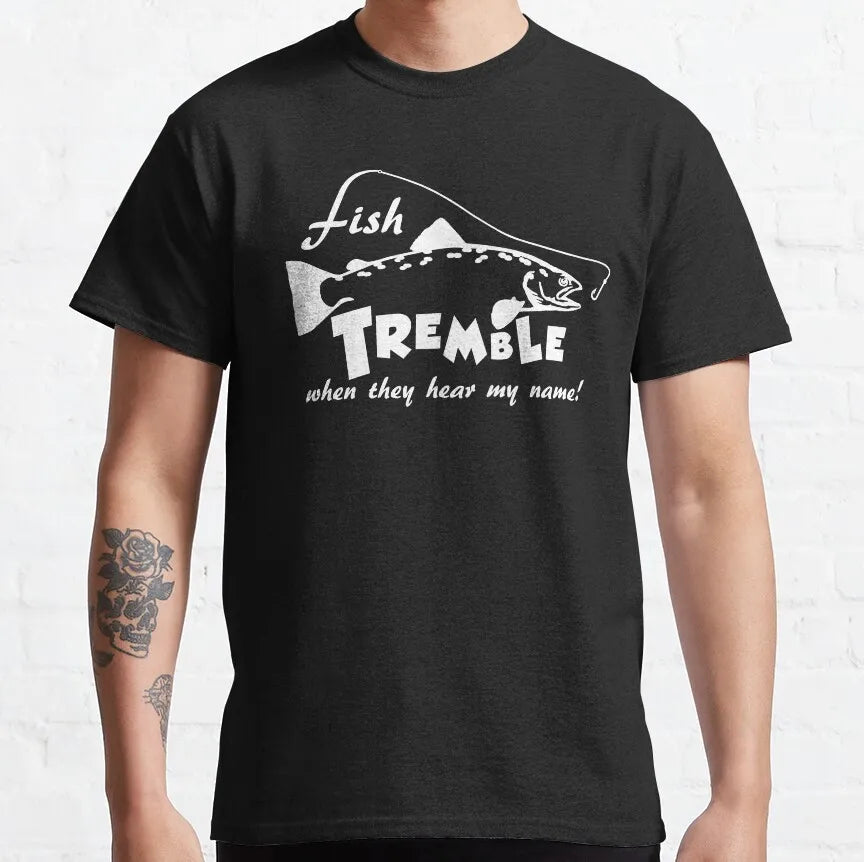 Men's Fly Fishing Trout Graphic T-Shirt — Short Sleeve Cotton