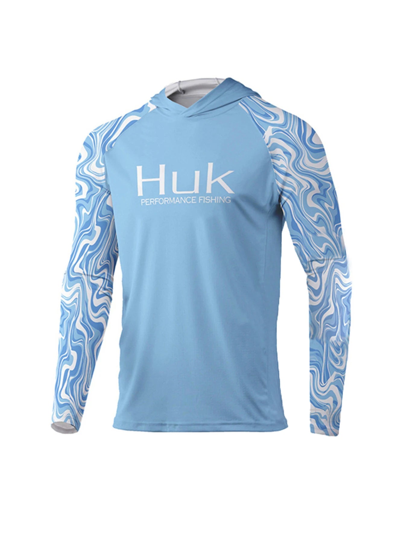 Men's Long Sleeve Hooded Fishing Shirt — UPF UV Protection, Quick-Dry
