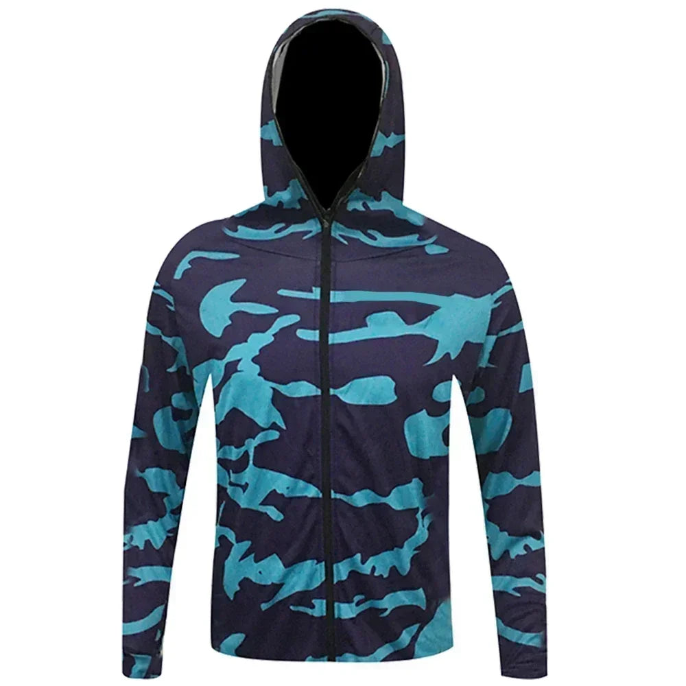 fishing shirts Sunscreen leisure Outdoor Fishing Clothing Men Hooded Anti-UV Long Sleeve Clothes Tops Sportswear