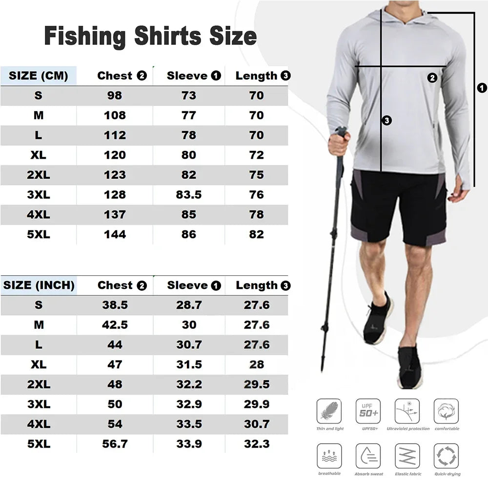 Fishing Apparel Summer Outdoor Men Long Sleeve T shirt