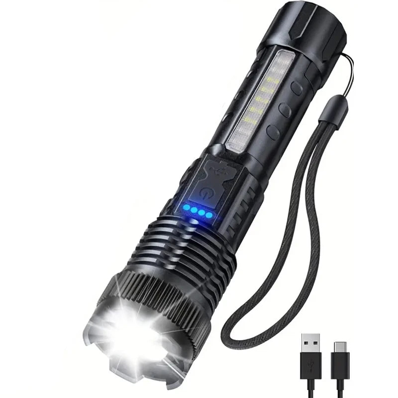 High Power Led Flashlight 6 Modes Rechargeable