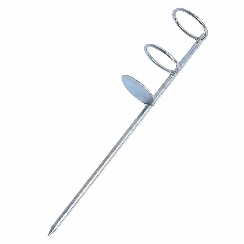 Double Rings Single Fork Fishing Rod Holder Bank Fishing Ground Rod Bracket Outdoor Fishing Tool