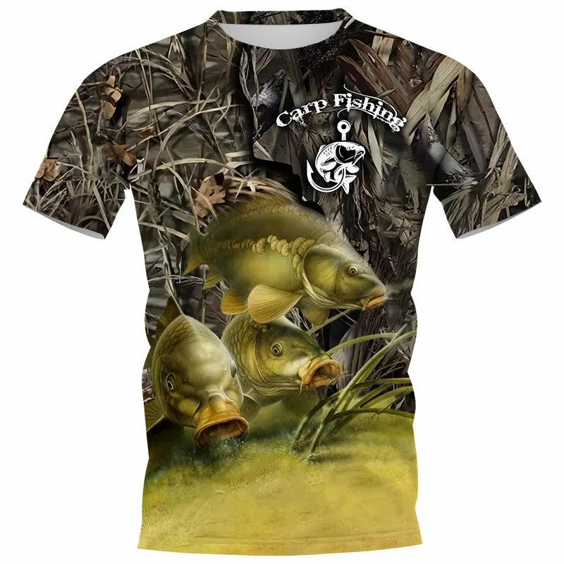 Fishing Vintage T-Shirts 3D Print Fashion Men Women Casual O-Neck T Shirt Short Sleeve Harajuku Outdoor Tees Tops Man Clothing