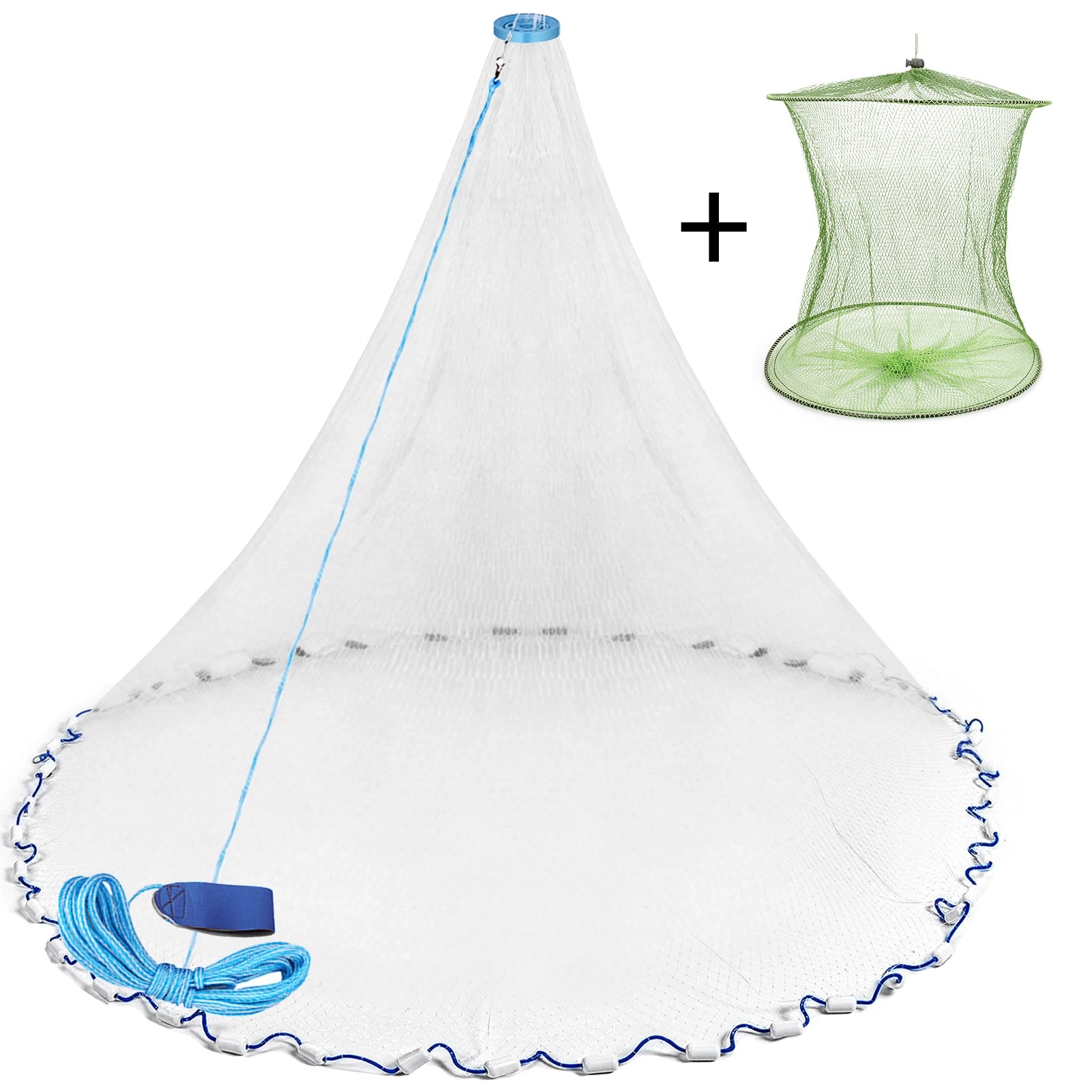 Handmade American Cast Net 3ft-8ft Radius Fishing Cast Net