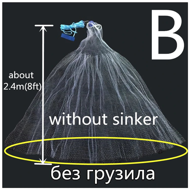 1.2-3.6m With Sinker or Without Sinker Catch Fishing Net