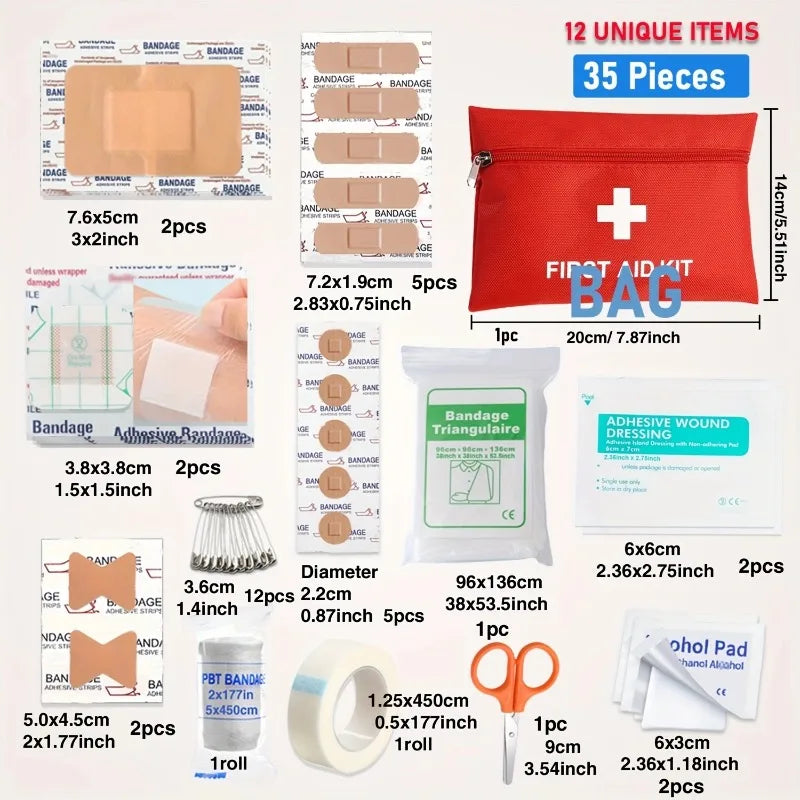 Portable 35pcs First Aid Kit