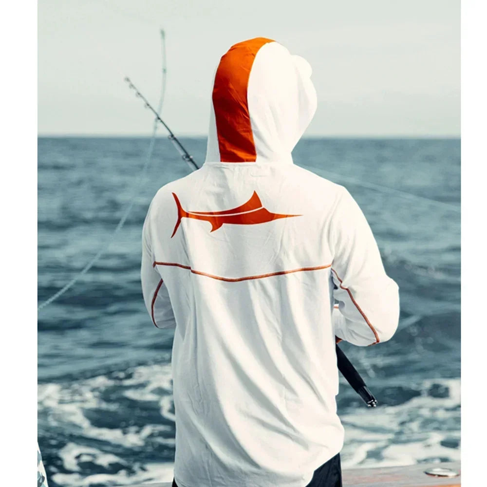Bill Fish Gear Mens Long Sleeve Fishing Hoodie In Camo Shirts Fishing Performance Apparel Camisa De Pesca Fishing Sun Jerseys