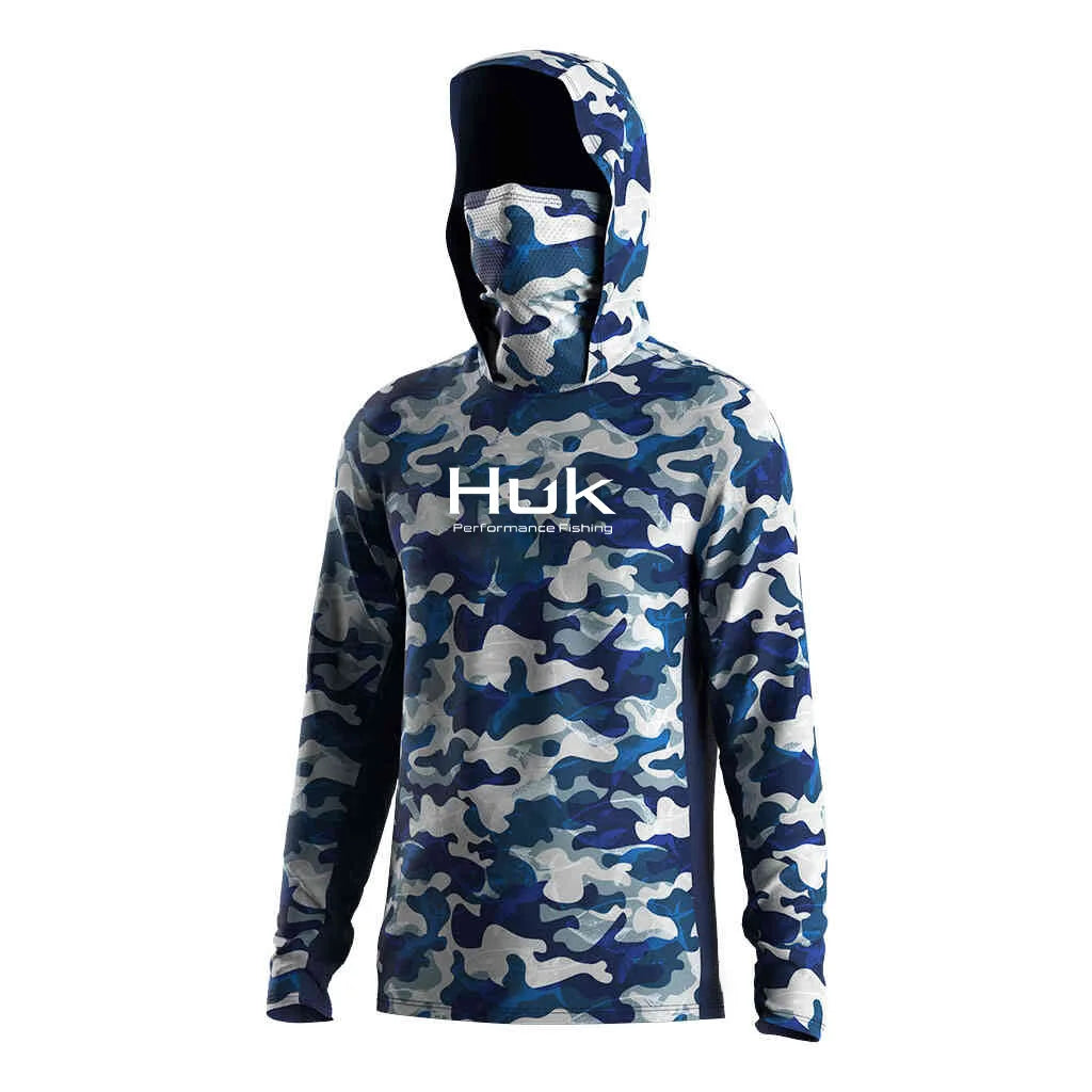 Men's Hooded Fishing UV Hoodie — Green Sun Protection Top
