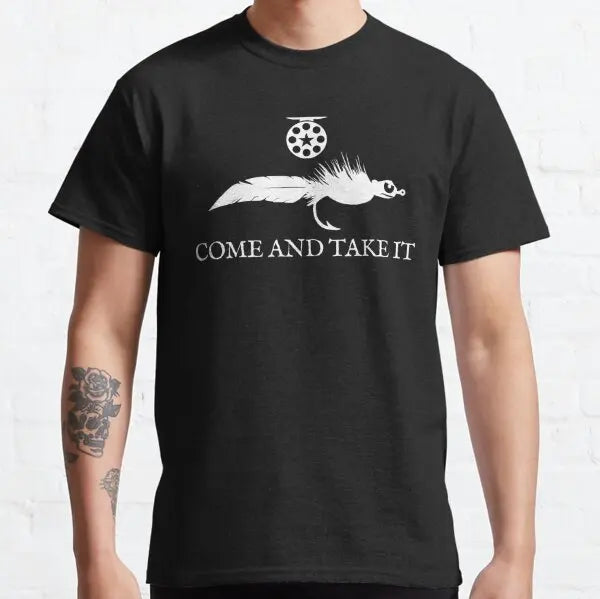 Men's Fly Fishing Trout Graphic T-Shirt — Short Sleeve Cotton