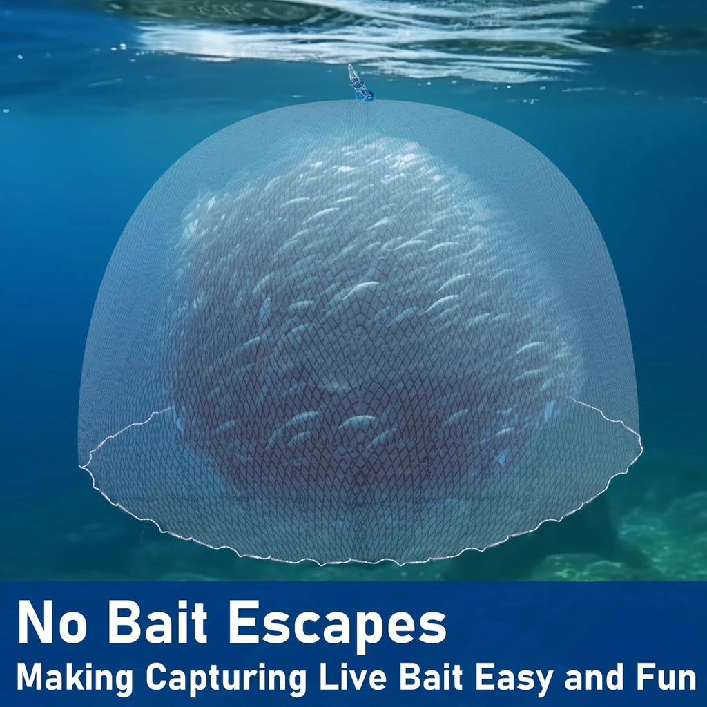 Fishing Cast Net Easy Hand Throw 3/4/5/6/7/8/9/10ft Radius Fishing Bait Net