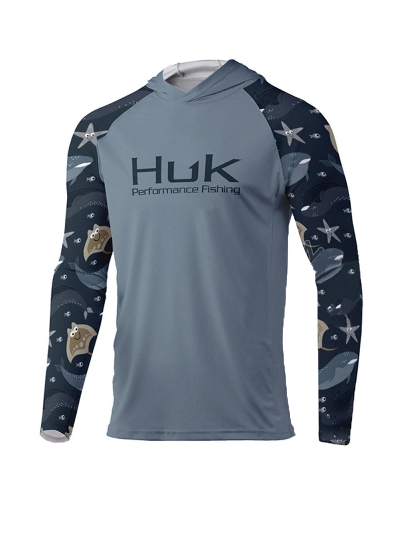 Men's Long Sleeve Hooded Fishing Shirt — UPF UV Protection, Quick-Dry