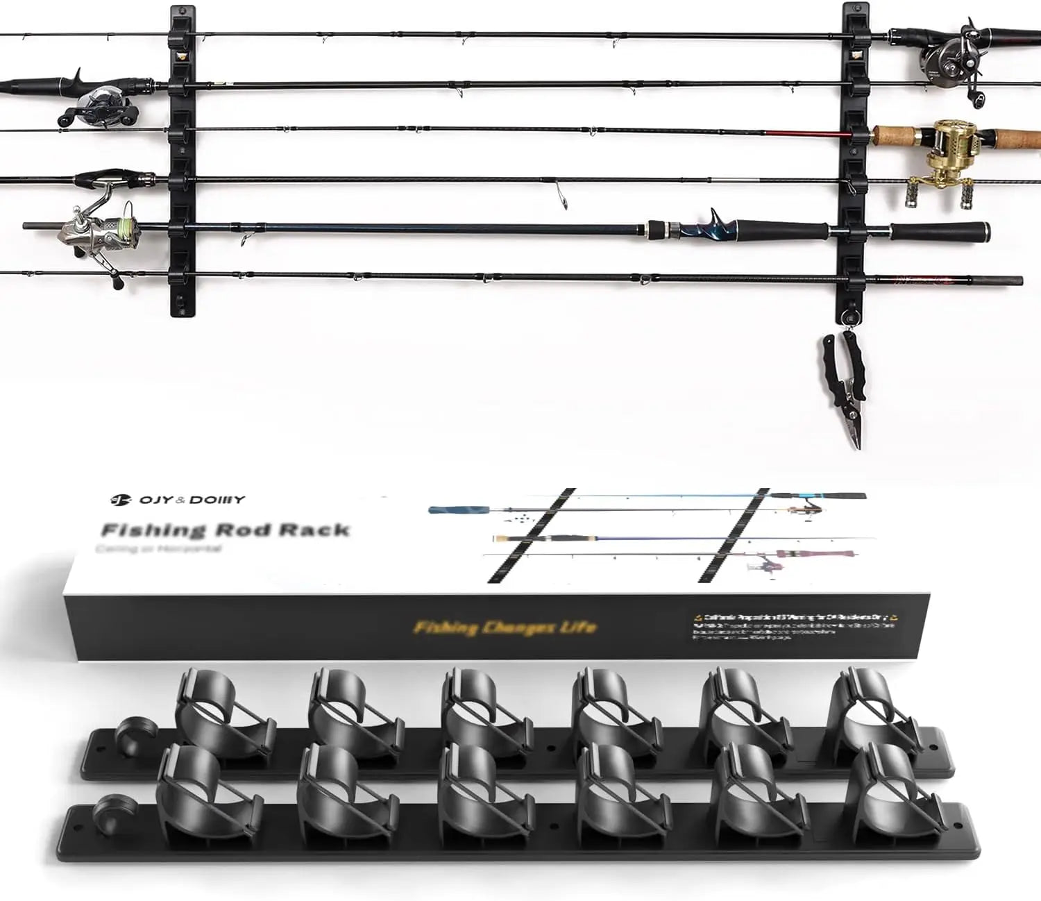 Wall/Ceiling Mount Fishing Rod Holder