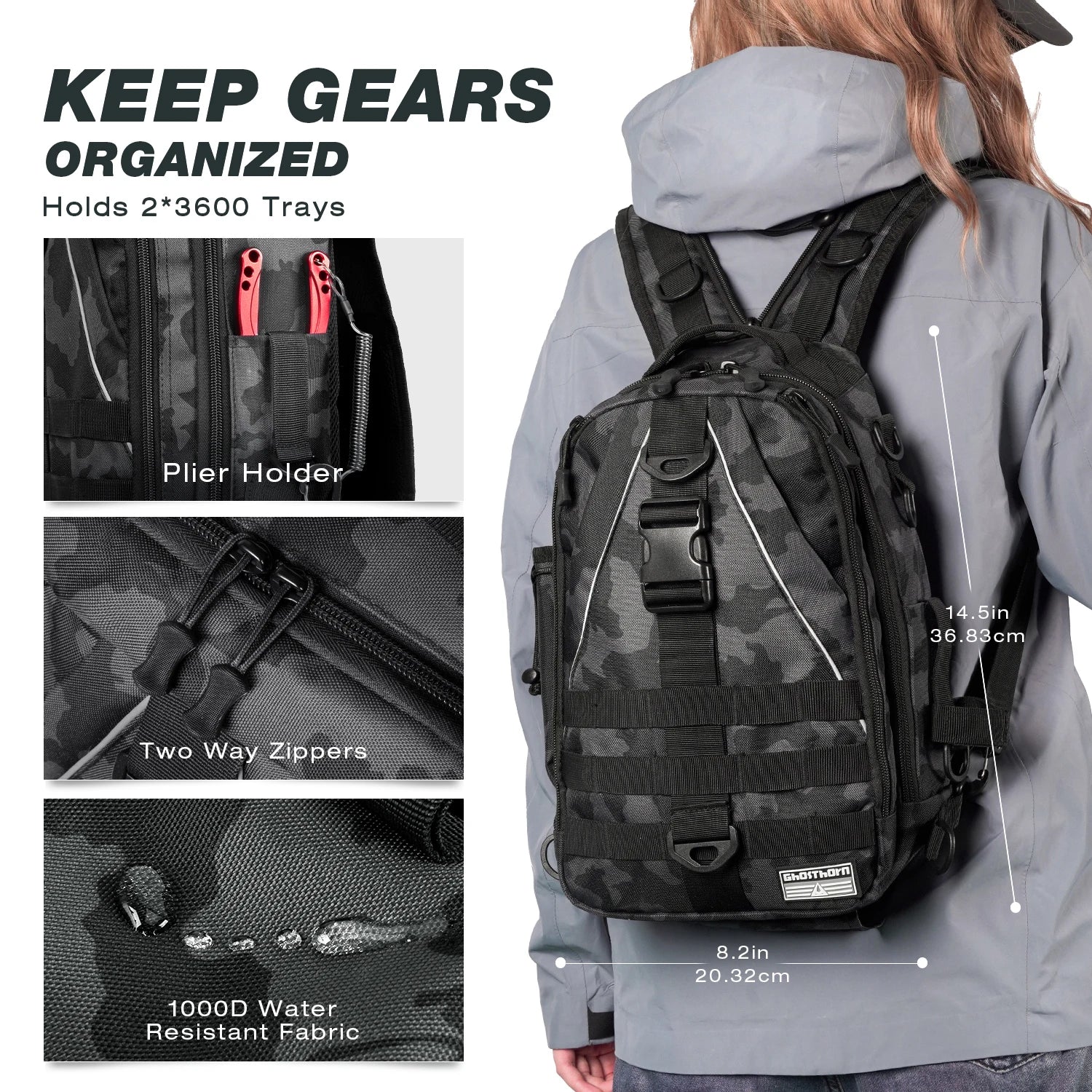 Fishing Backpack Tackle Sling Bag