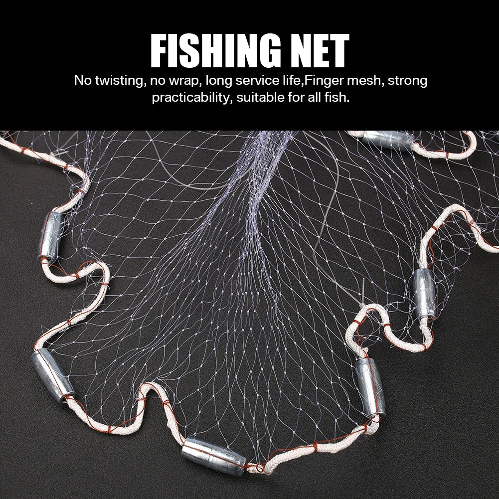 Fishing Cast Net Easy Hand Throw 3/4/5/6/7/8/9/10ft Radius Fishing Bait Net
