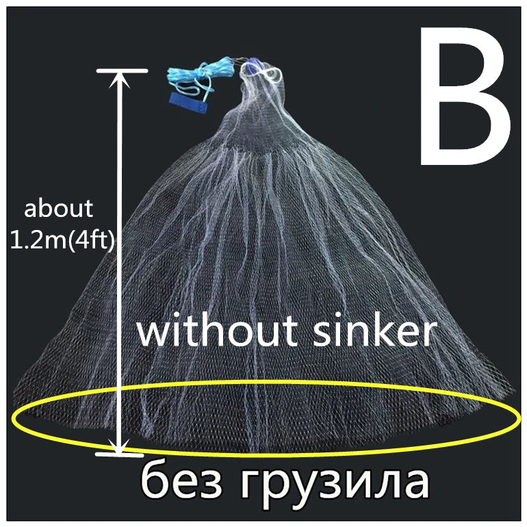 1.2-3.6m With Sinker or Without Sinker Catch Fishing Net