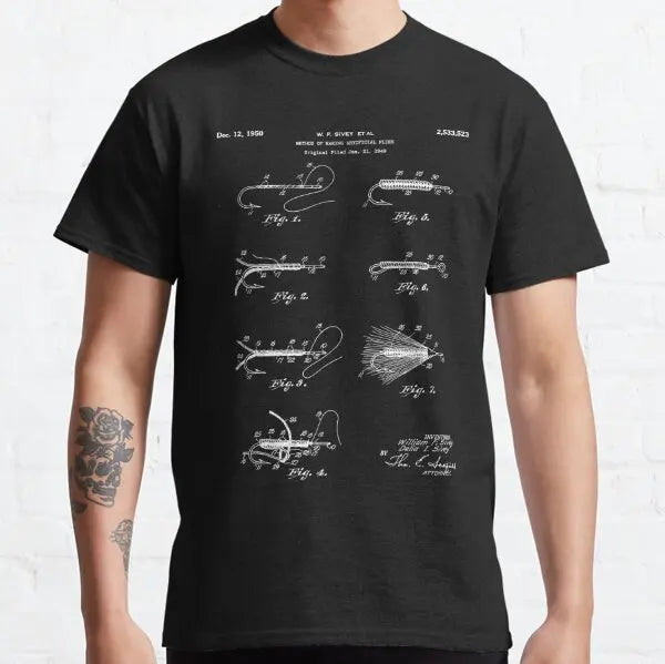 Men's Fly Fishing Trout Graphic T-Shirt — Short Sleeve Cotton