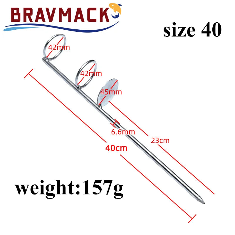 Double Rings Single Fork Fishing Rod Holder Bank Fishing Ground Rod Bracket Outdoor Fishing Tool