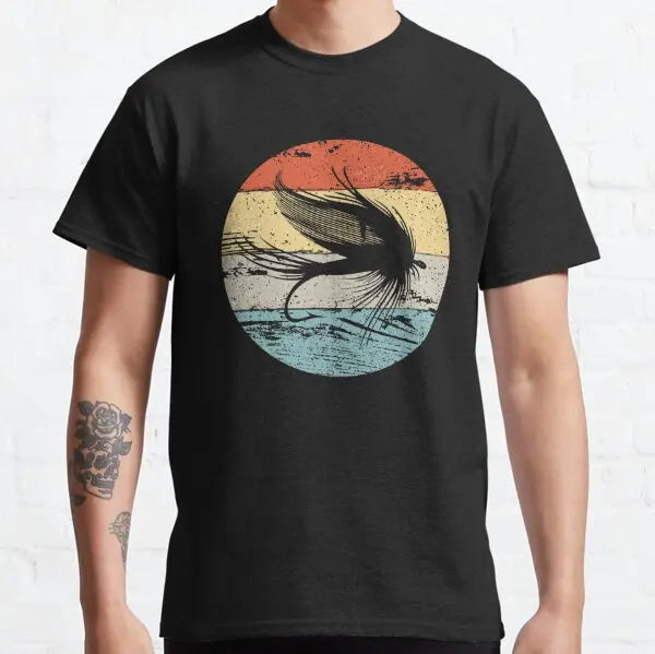 Men's Fly Fishing Trout Graphic T-Shirt — Short Sleeve Cotton