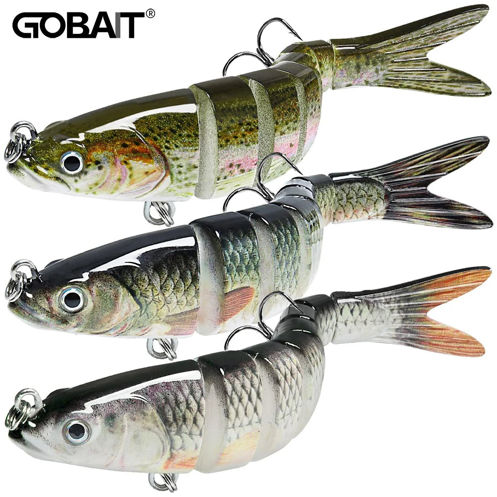 3PCS/Lot Swimbait 27g Multi Joint Bait Slow Sinking Bionic Fish Swimming Rattle Pesca Bass Treble Hook Fishing Tackle Hard Lure