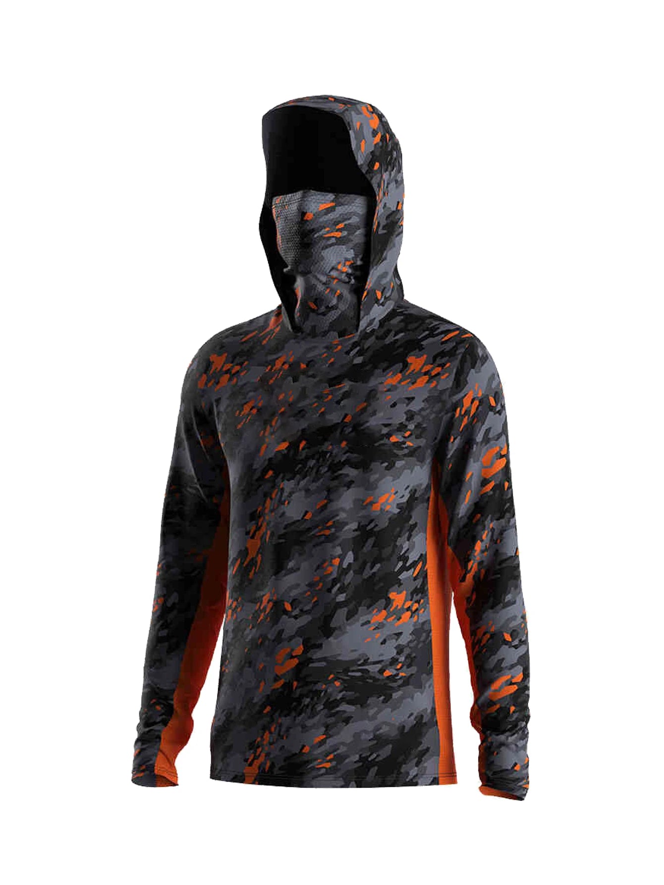 Fishing Shirts for Men Long Sleeve Beach Tops Outdoor UV Clothing Hooded Coat Breathable Fish Hoodies with Mask