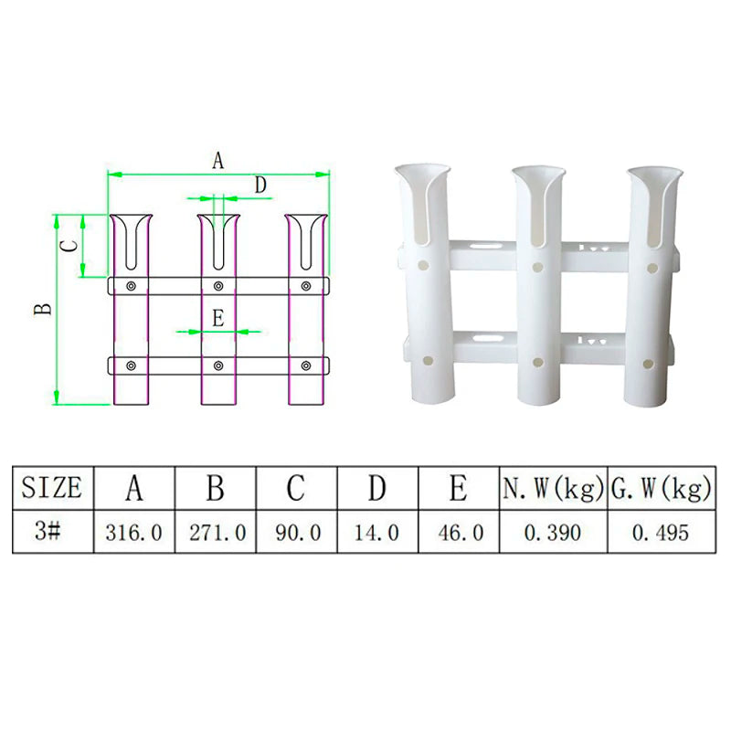 1 Piece Black Or White Plastic Fishing Rod Pole Holder