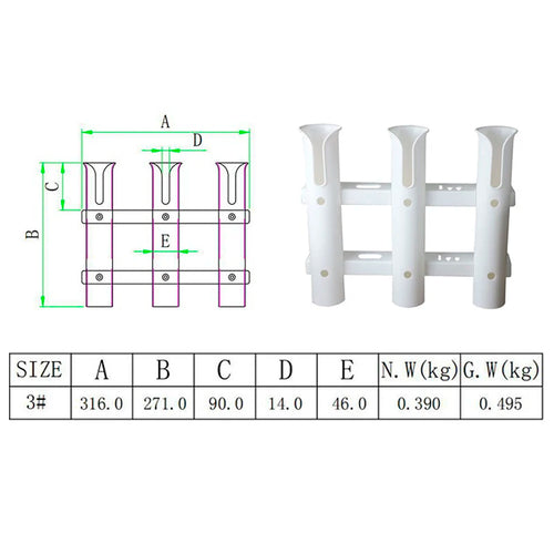 1 Piece Black Or White Plastic Fishing Rod Pole Holder