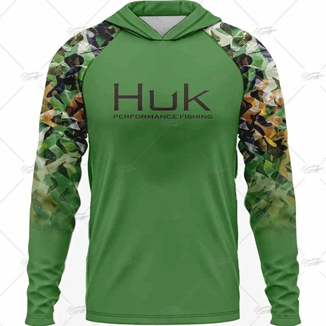 HUK Fishing Long Sleeve Hooded T-shirt Tops