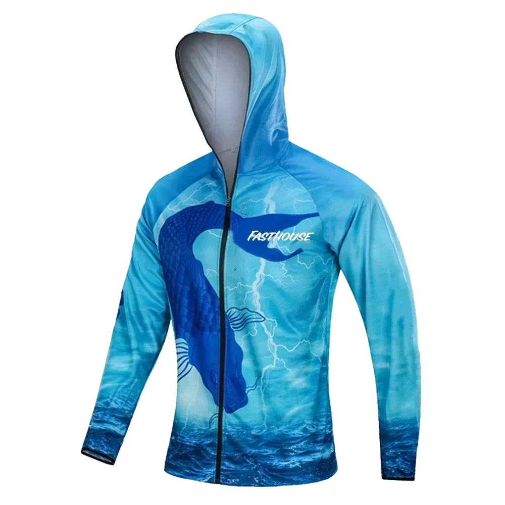 Fishing Shirts Men Long Sleeve Hooded T-Shirt