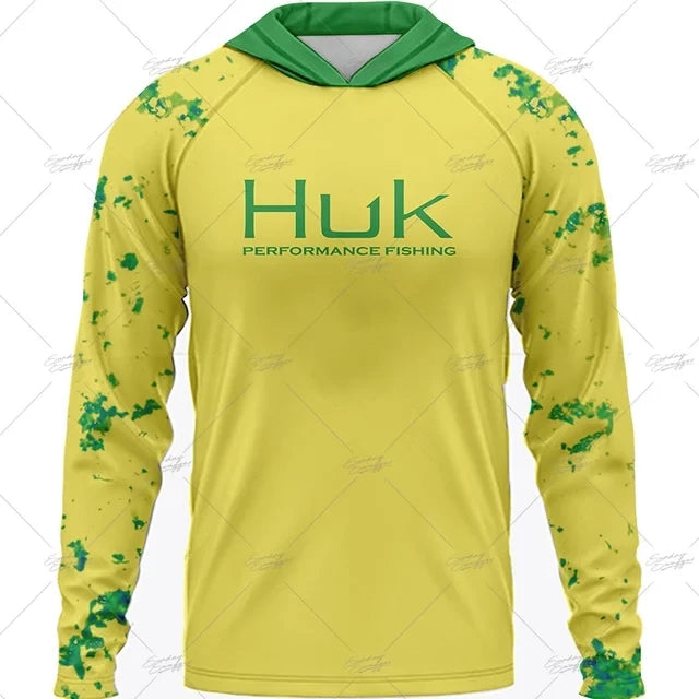 HUK Fishing Long Sleeve Hooded T-shirt Tops