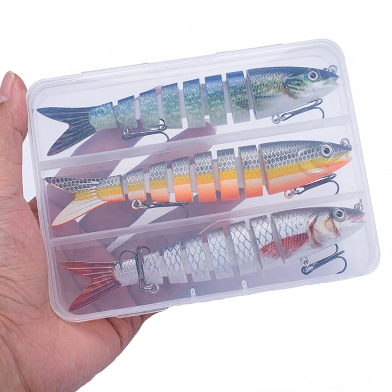 3pcs 8 Segment Fishing Lure Multi Jointed  Swimbait Artificial Bait Slow Sinking Bionic Fishing Bait Cool Fishing Gear