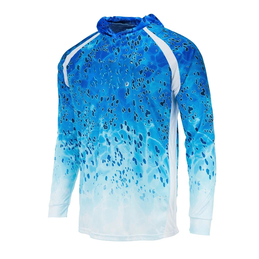 Men's Hooded Angling Shirt — Long Sleeve, Breathable Sun Protection