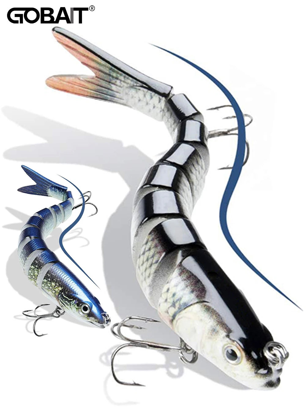 3PCS/Lot Swimbait 27g Multi Joint Bait Slow Sinking Bionic Fish Swimming Rattle Pesca Bass Treble Hook Fishing Tackle Hard Lure