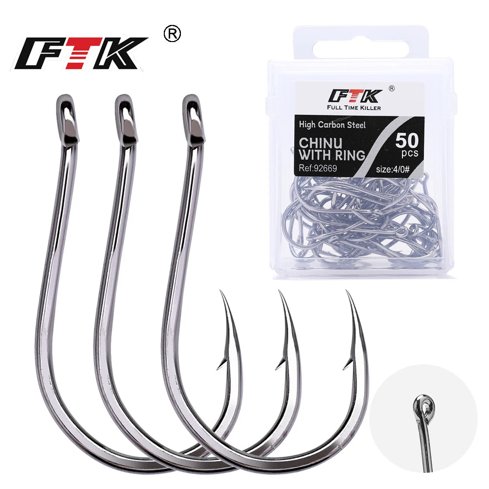 FTK CHINU Fishhook 1/0#-5/0#50PCS 1#-7#100PCS