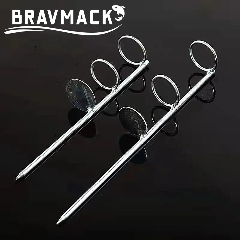 Double Rings Single Fork Fishing Rod Holder Bank Fishing Ground Rod Bracket Outdoor Fishing Tool