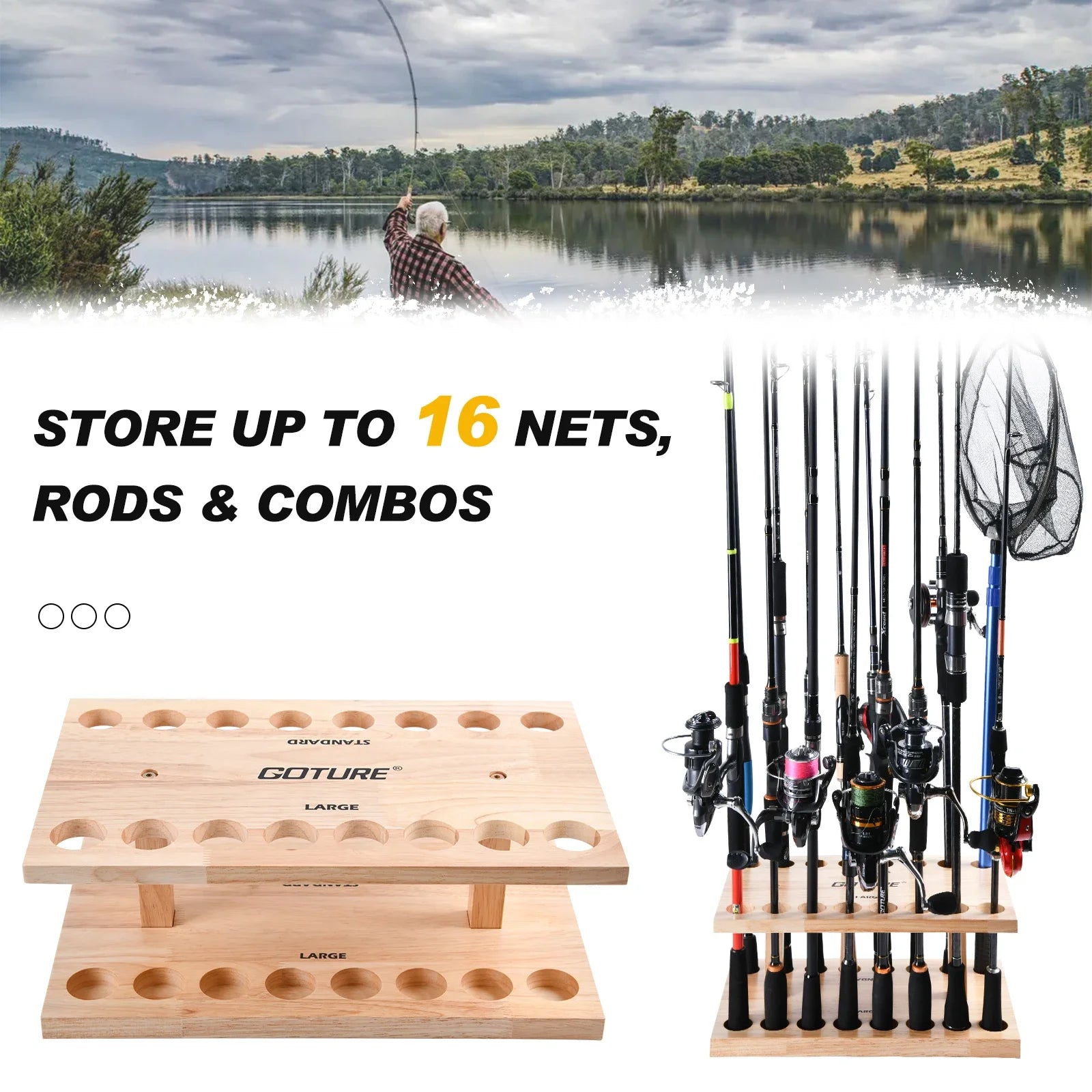 Fishing Rod Holders 16-Rod Rack
