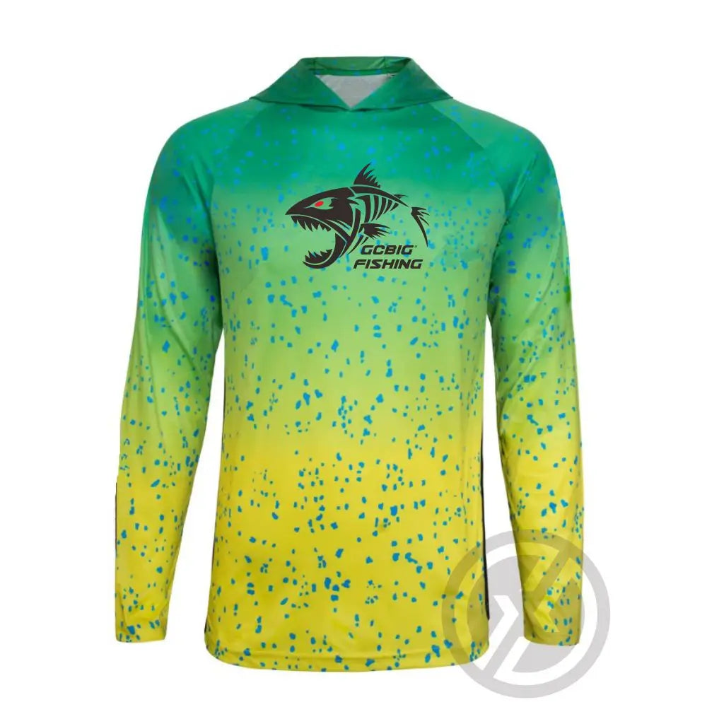 Fishing Hoodie T-shirts Men Long Sleeve Anti-Uv Sun Protection Hoodies Face Mask Apparel Hunting Jungle Camouflage Sea Fishing