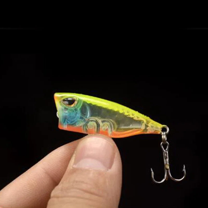 5pcs Mini Popper 4cm 3.5g Fishing Lure Kit