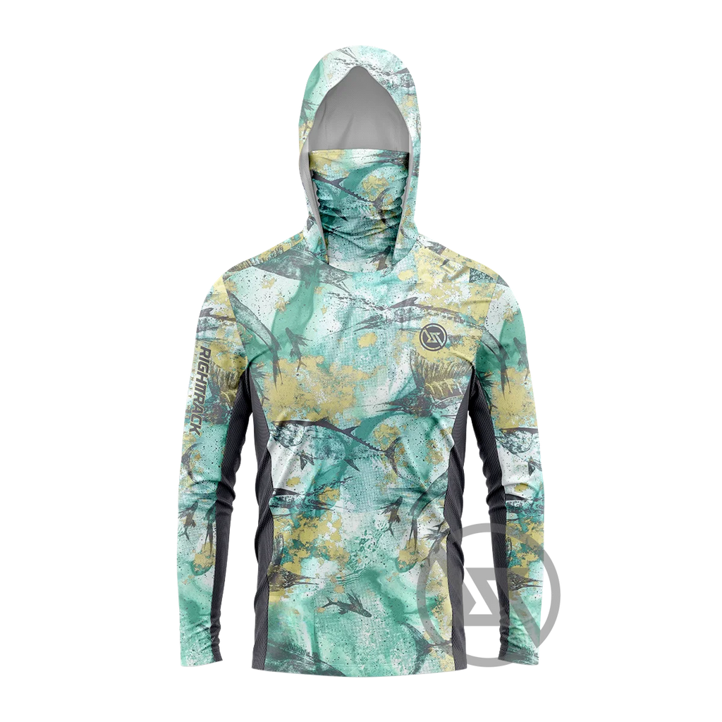 Men's Hooded Fishing Jersey — Long Sleeve, UPF UV Protection